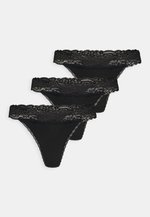 Anna Field 3 PACK LACE TRIM THONG - Stringid - black/must - Zalando.ee