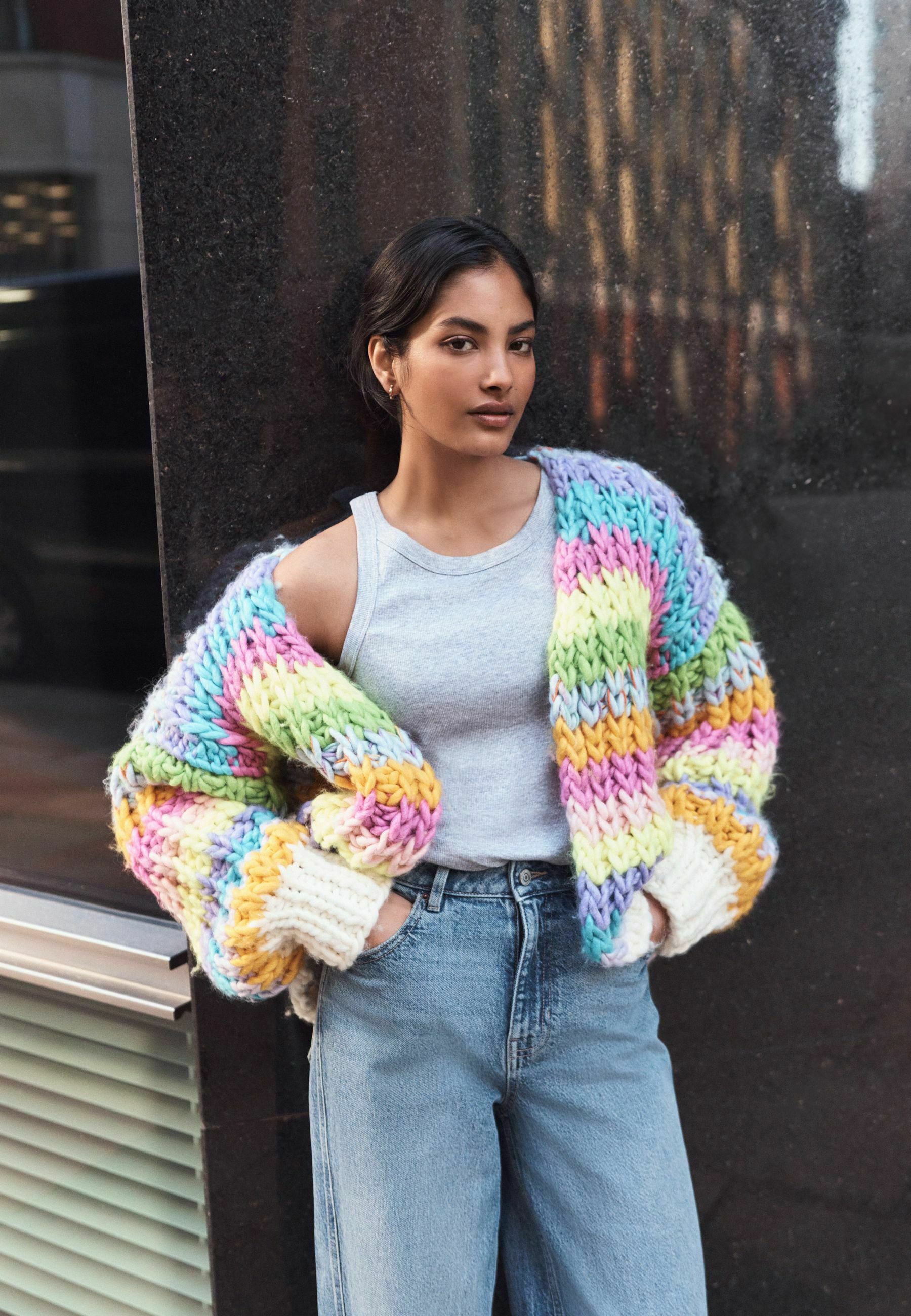 Next OVERSIZED HAND STRIPE - Cardigan - multi bright/multi