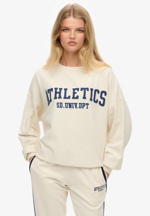 ATHLETIC ESSENTIALS APPLIQUE CREW - Sudadera - desert bone off white