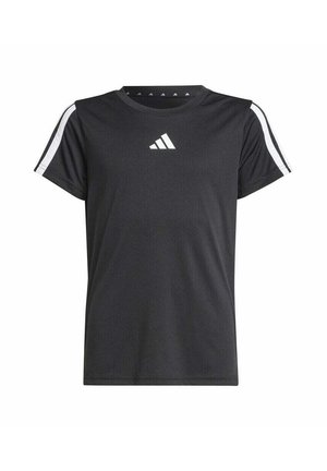 TRAINING ESSENTIALS STRIPES - T-shirt con stampa - black white