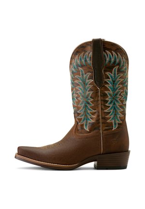 Cowboy/biker ankle boot - sassy brown