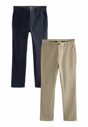 Next 2 PACK SLIM FIT STRETCH - Chinos tipa bikses - navy blue/stone