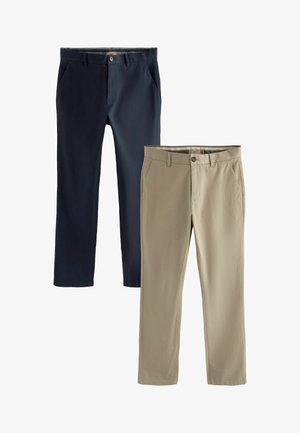 2 PACK SLIM FIT STRETCH - Chino stiliaus kelnės - navy blue/stone