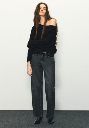 PULL&BEAR ASYMMETRIC SOFT - Pulóver - black