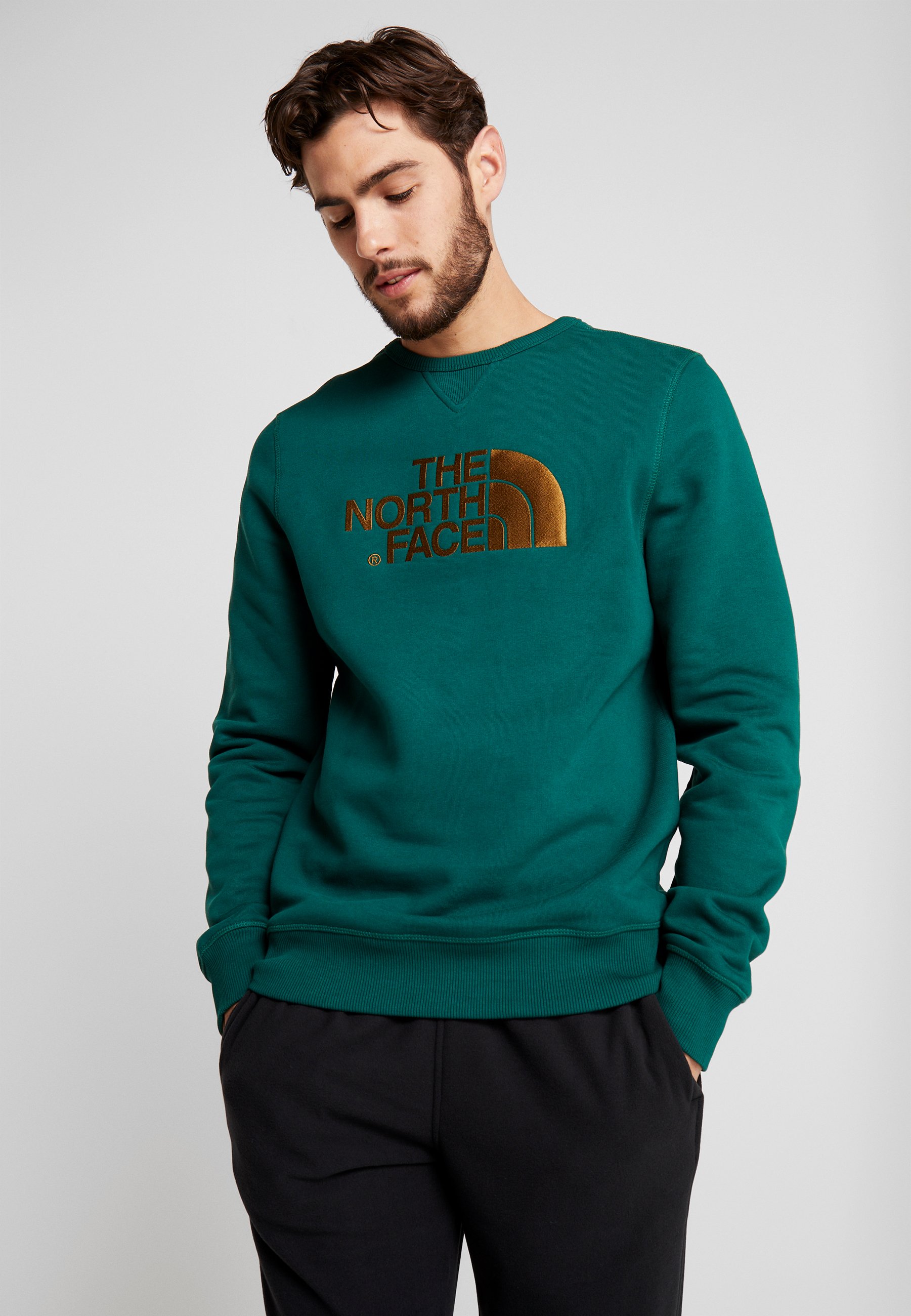 the north face tipped logo crew sweatshirt