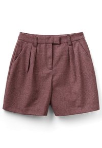 Punaiset ja valkoiset ruutuhousut, joissa on laskokset, vyötärö ja sivutaskut kevyestä kankaasta. Muotoiltu malli rentoon tyyliin.