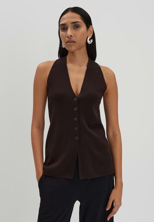SLIM FIT - Weste - dark espresso