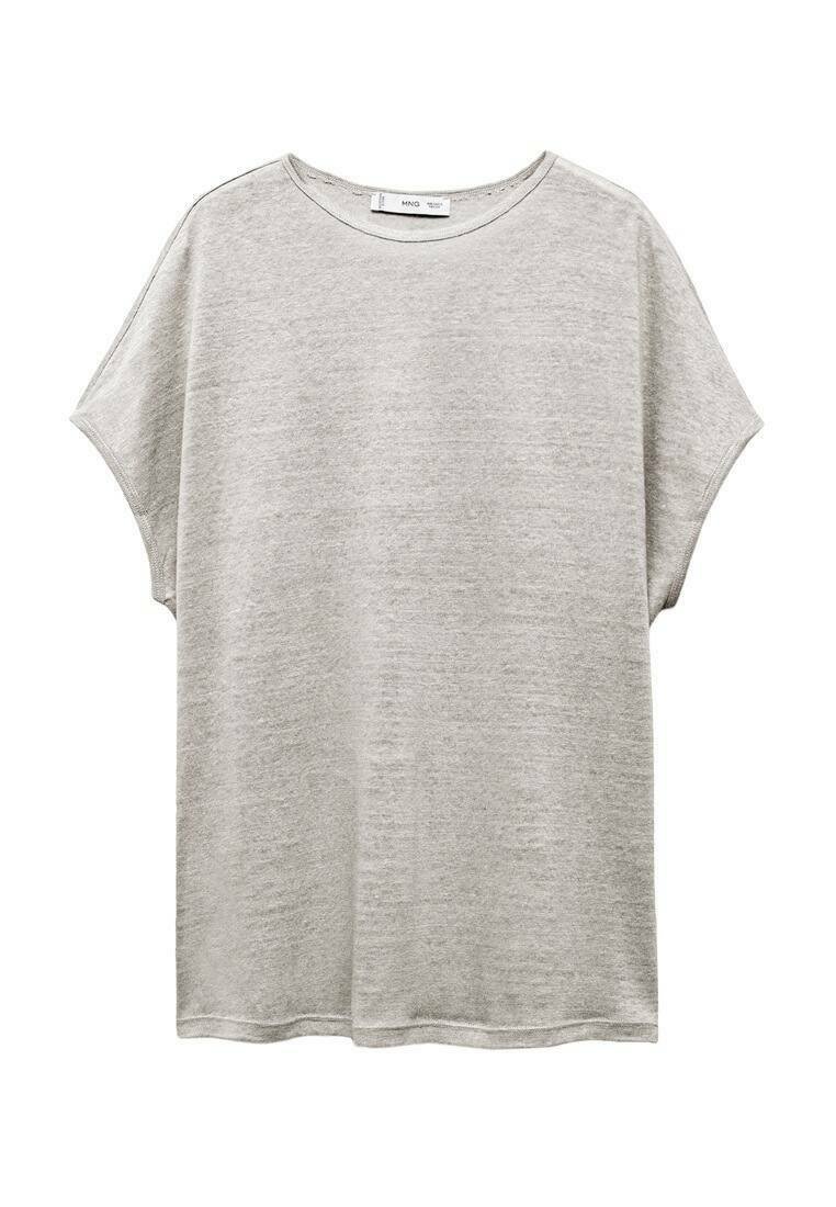 Mango T-shirt print lichtgrijs gemêleerd Mango T-shirt print lichtgrijs gemêleerd