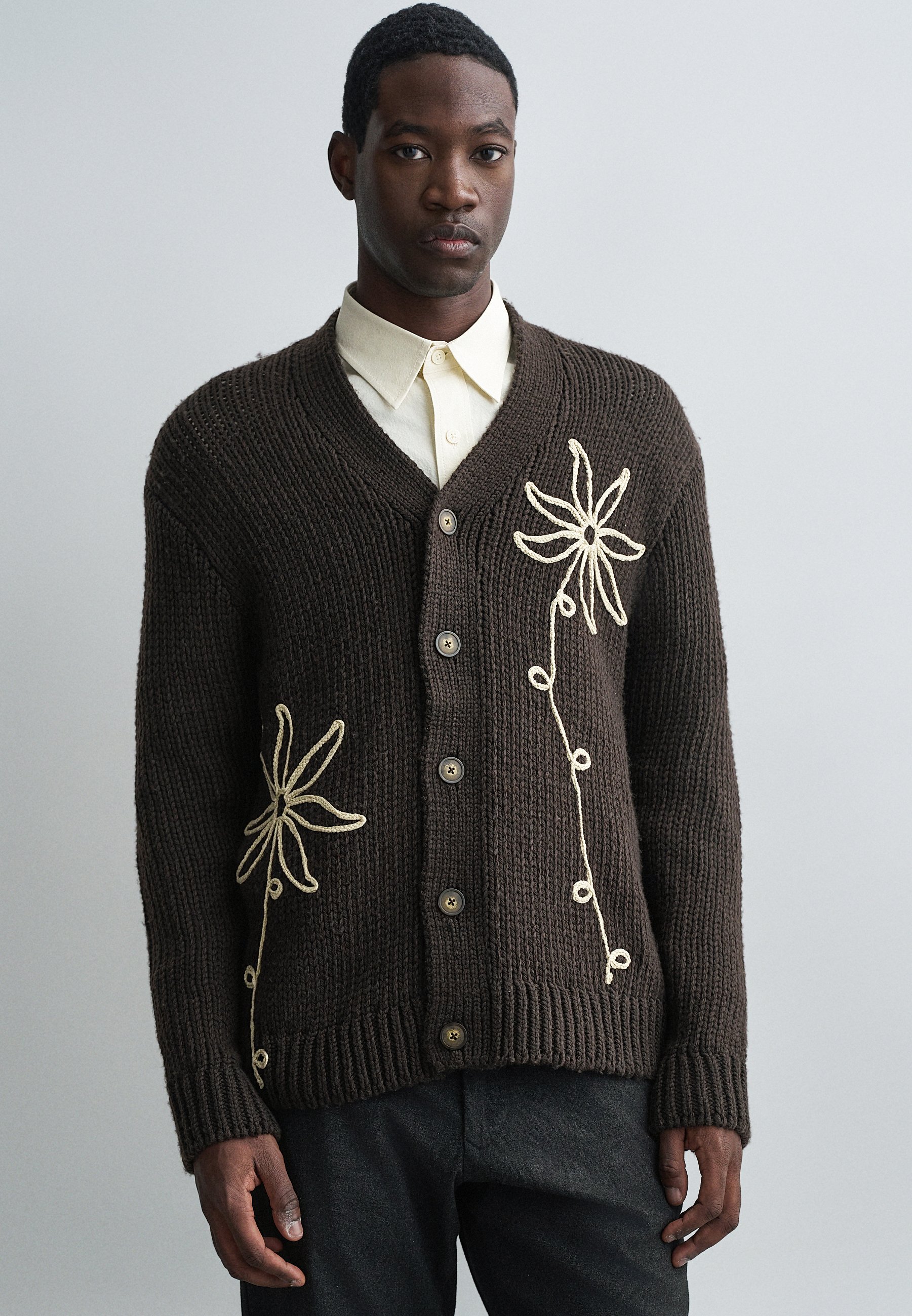 NN.07 MIKA FLOWER - Cardigan - dusky port/brown - Zalando.co.uk