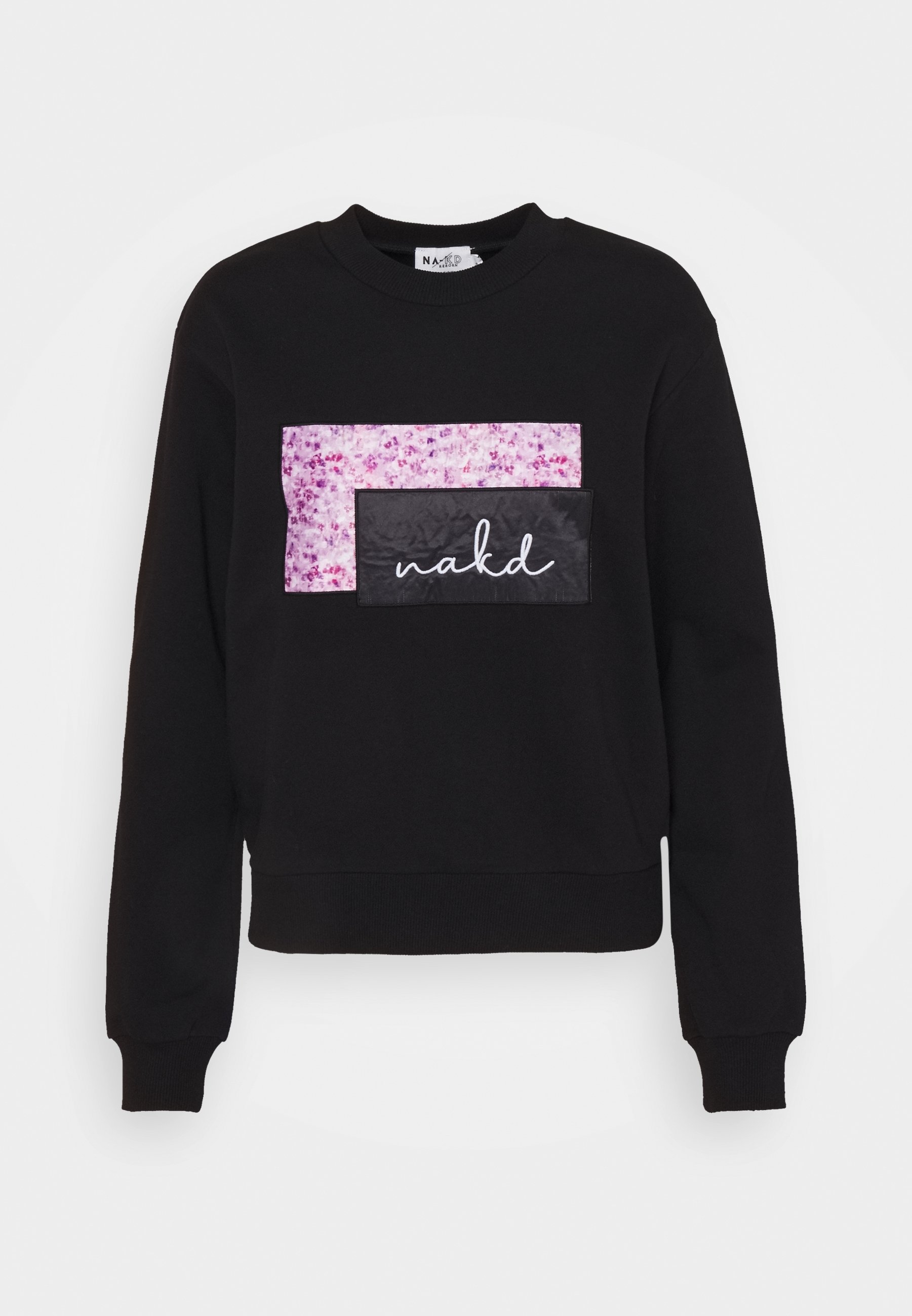 Na Kd Pullover Oversized Print Detail Sweater Grey NA-KD