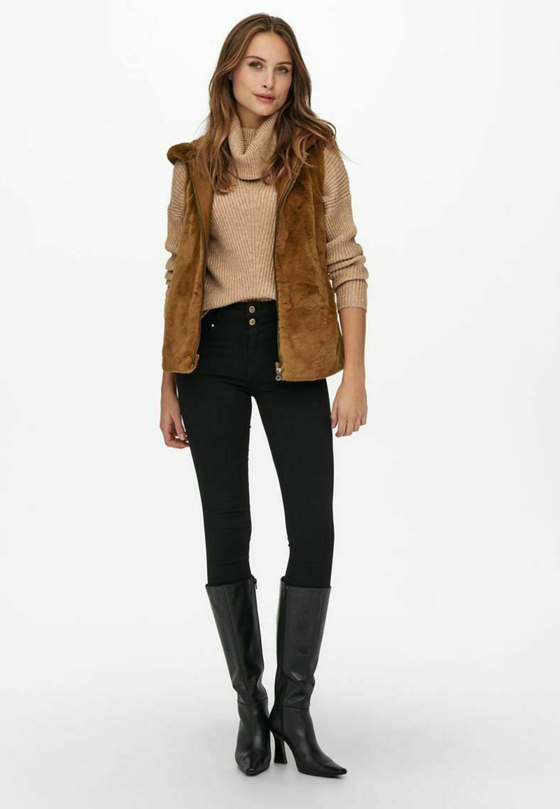 Damen Leichte Jacken | ONLY Weste brown/braun - HM71274 Damen Leichte Jacken | ONLY Weste brown/braun - HM71274