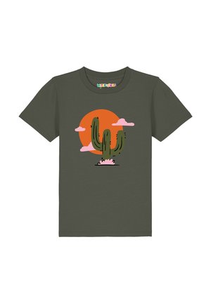 KAKTUS IM SONNENUNTERGANG - T-Shirt print - khaki