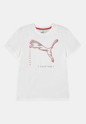 ACTIVE SPORT GRAPHIC TEE UNISEX - T-shirt imprimé - puma white/high risk red