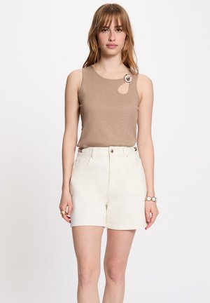 Morgan, MORGAN MORGAN JEWEL NECK TANK TOP - Top - taupe