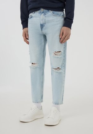 Terranova CHIARO ROTTURE APERTE - Jeans slim fit - blu denim chiaro