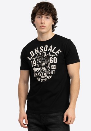 Lonsdale NORMALE PASSFORM MINVER - Print T-shirt - black ecru