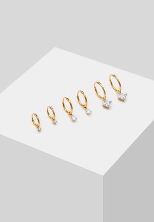 3 PACK MINIMAL HOOPS - Earrings - gold-coloured