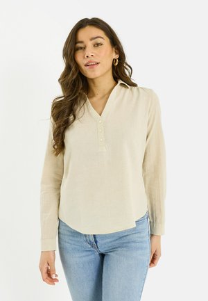UNIE EN MÉLANGÉ - Blouse - beige