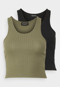 2 PACK - Top - black/khaki
