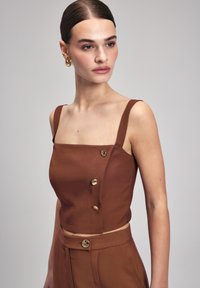 adL BUTTON DETAILED - Blouse - brown