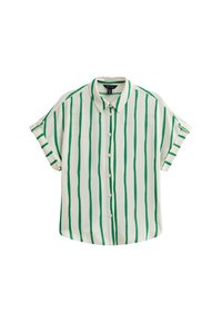 New Look STRIPED SHORT SLEEVE - Blusa - green pattern