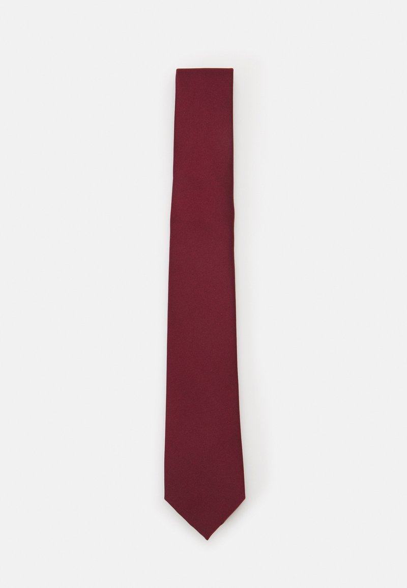 Bordeaux silk slips, smal form med en ensartet tekstur. Har en spids spids, ensartet farve og glat overflade.