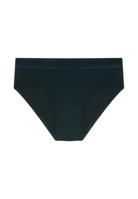 Boxer da uomo neri con cuciture visibili e vita elastica che presenta un sottile testo del marchio.