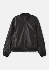 JACKET - Imitert skinnjakke - black