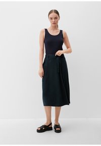 s.Oliver MIT HIGH-RISE-BUND - Jupe en jean - anthrazit