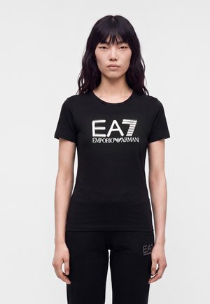 EA7 Emporio Armani, TRAIN LOGO SERIES TEE CROSSOVER FOIL - Тениска с щампа - black