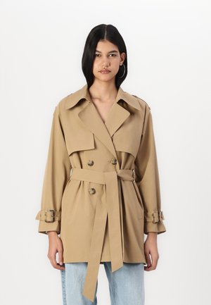 Abercrombie & Fitch Mid-Length Trench Coat - Trench - tigers eye