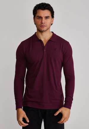 LS BUTTON - Poloshirt - burgundy