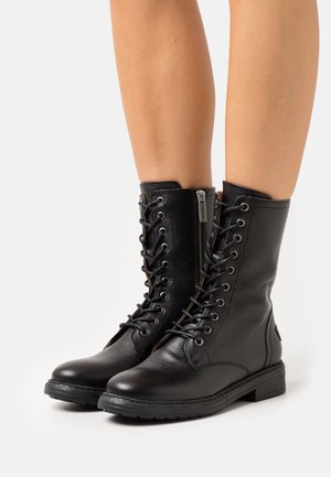 Shabbies Amsterdam Schnürstiefelette - black