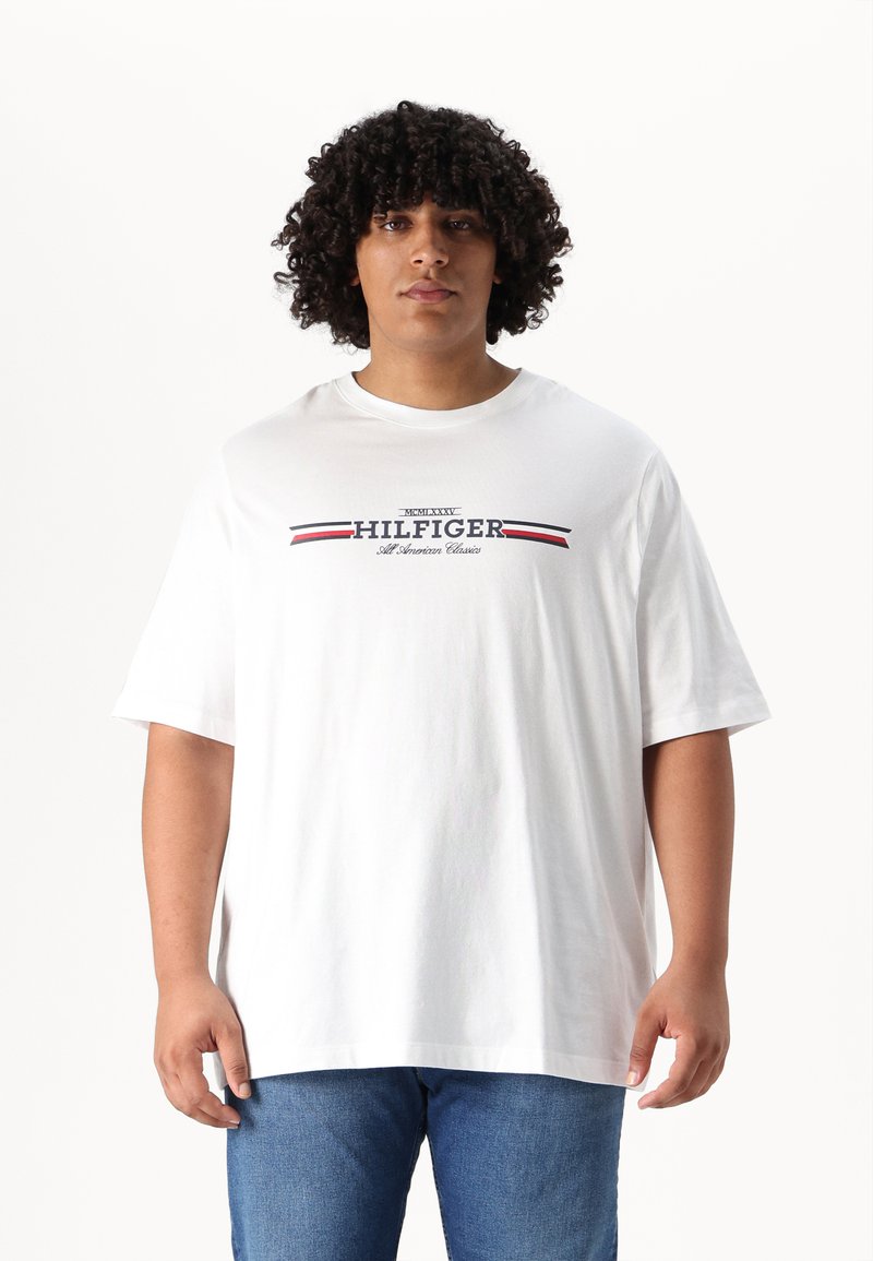 Tommy Hilfiger CHEST STRIPE TEE - T-Shirt print - white