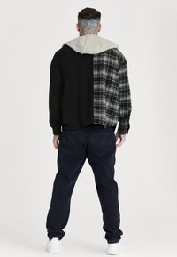 SIKSILK HALF & HALF CONTRAST HOODED SHIRT - Lehká bunda - black/grey