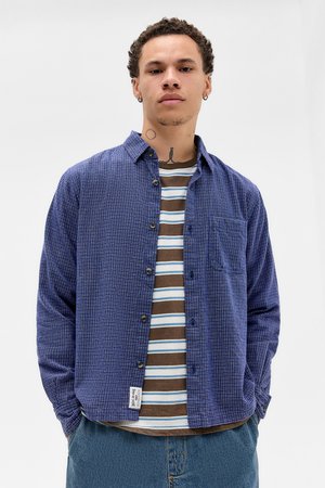 BDG Urban Outfitters LONG SLEEVE SHIRT - Srajca - blue check