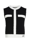 CONTRAST SLEEVELESS - Topp - black