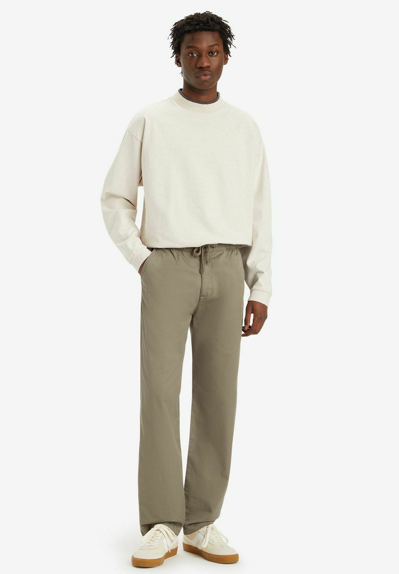Levi's® XX CHINO EASY RELAXED COTTON LINEN PANTS - Trousers - smokey  olive-0002/taupe - Zalando.ie