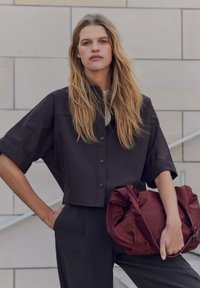 OPUS LOOSE FIT 3/4 SLEEVE - Hemdbluse - midnight brown