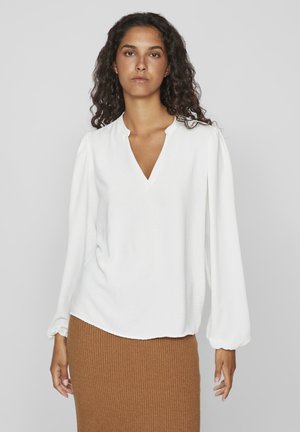 VIRELLA V-NECK   - Bluse - cloud dancer