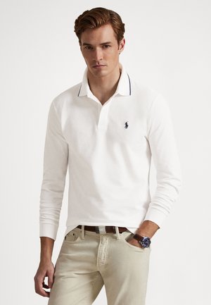 CUSTOM SLIM FIT STRETCH OXFORD POLO - Pólóing - white