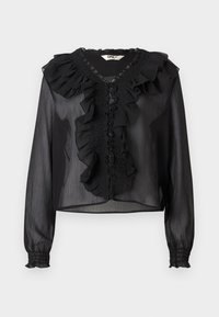 ONLANINA LIFE RUFFEL V NECK - Bluse - black