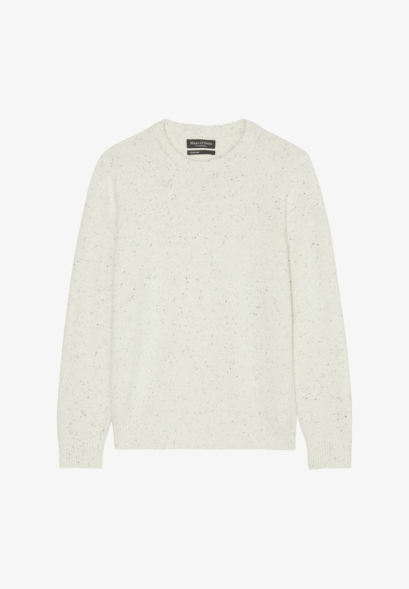 Helle Sweatshirt mit Rundhalsausschnitt, aus strukturiertem Stoff mit dezenten Sprenkeln. Die Bündchen und der Saum sind gerippt.
