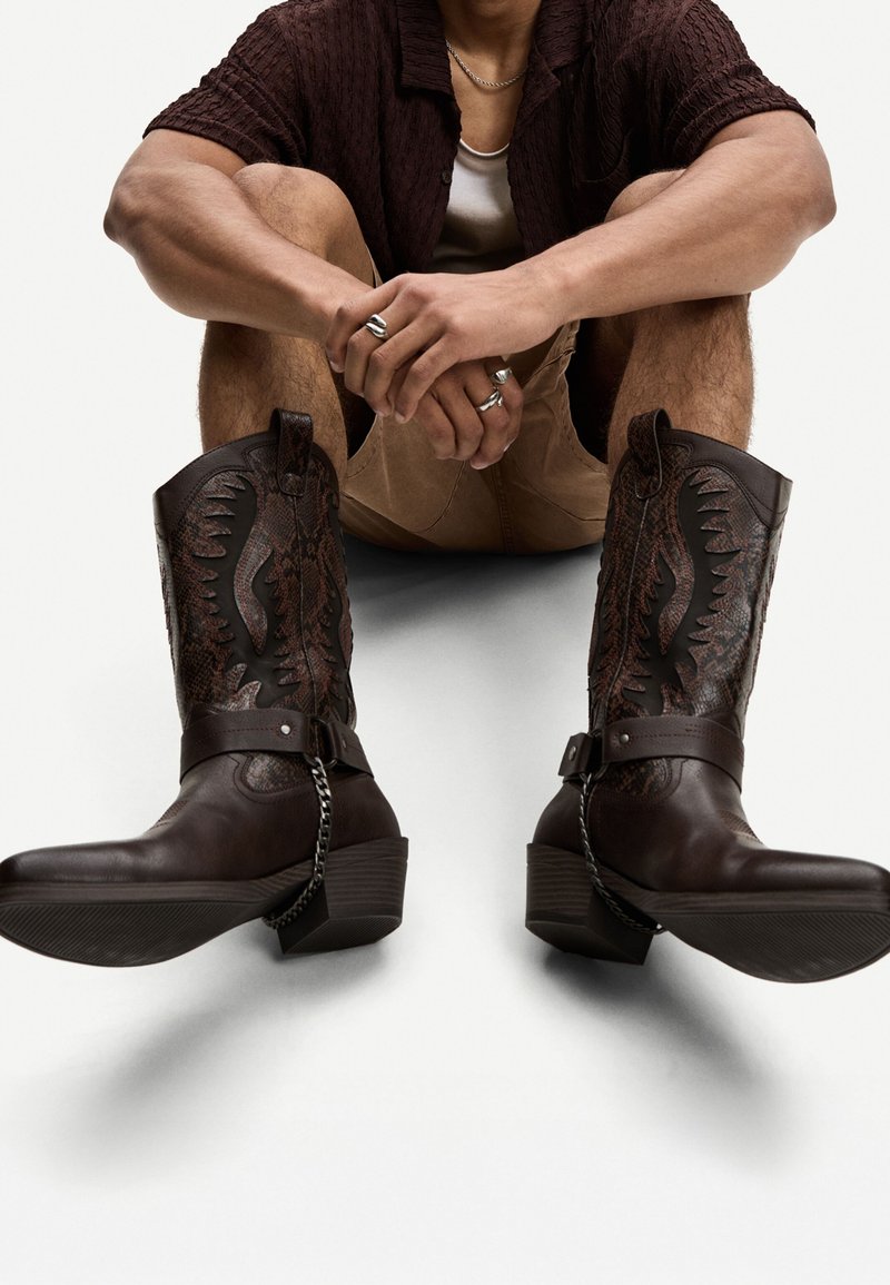 Bershka - Cowboy/Biker boots - brown, Enlarge