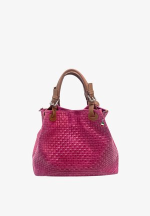 DrachenLeder Handbag - pink, braun
