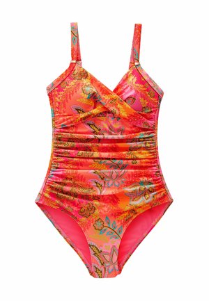 TUMMY CONTROL - Uimapuku - pink orange paisley