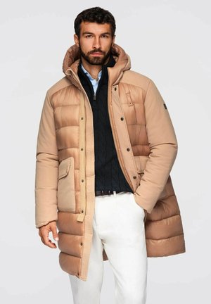 LONG QUILTED WITH HOOD  - Cappotto invernale - beige