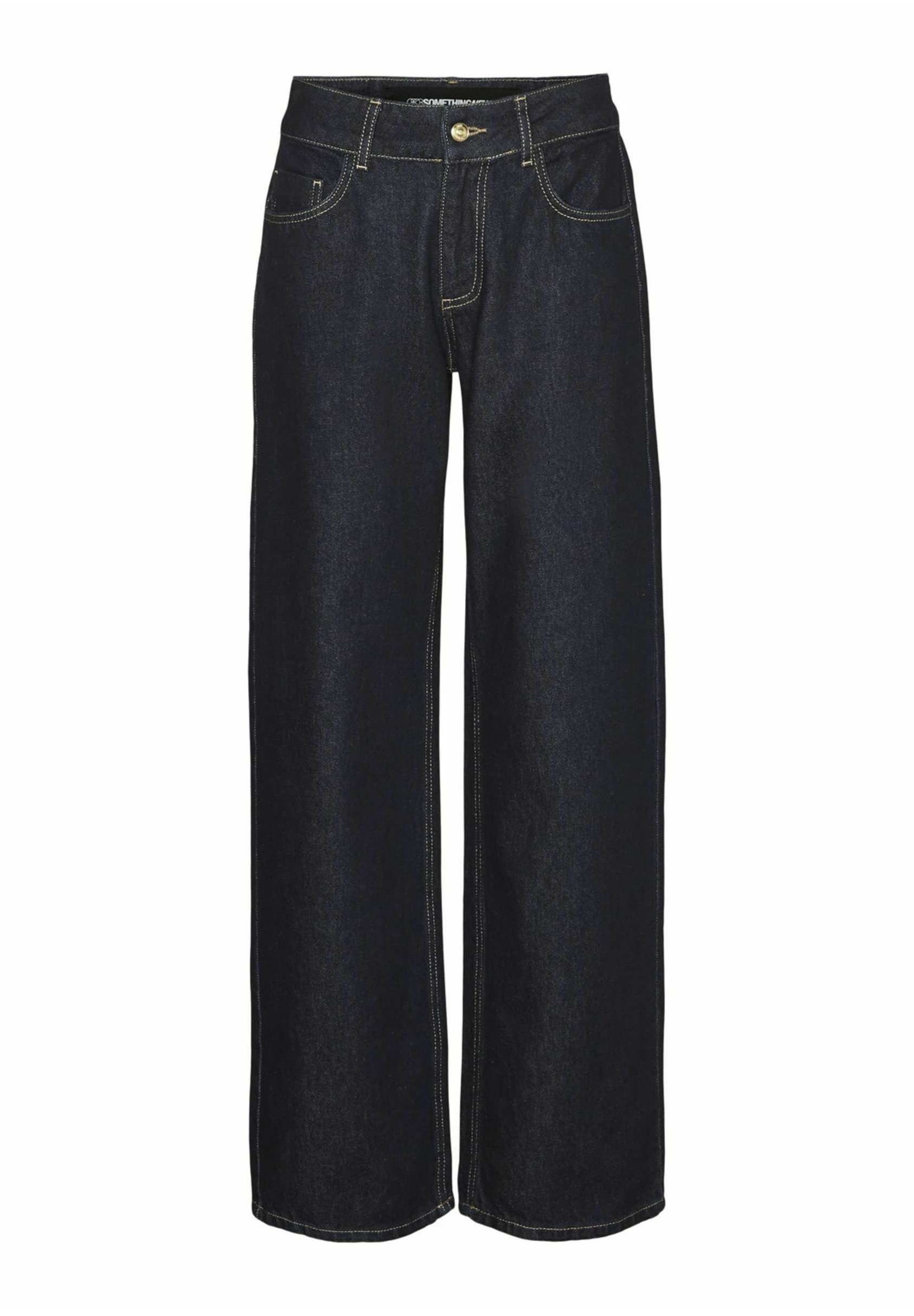 [ ] Super Wide Leg Fit Dark Blue Jeans ★大人気★ SOMETHINGNEW SNRANCY WIDE - Jeansy Relaxed Fit