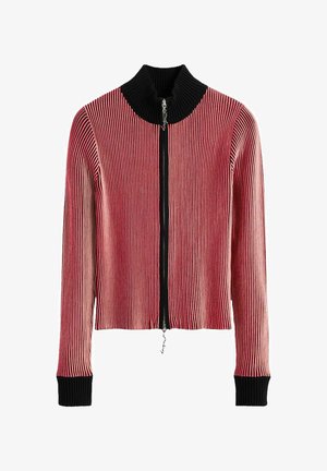 Desigual, RIBBED ZIP SWEATER - Vest - pink