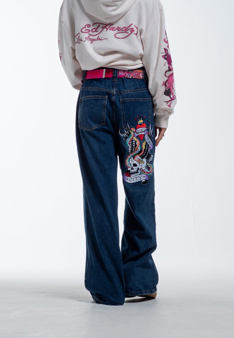 Ed Hardy NY CITY XTRA OVERSIZED  - Relaxed fit jeans - indigo